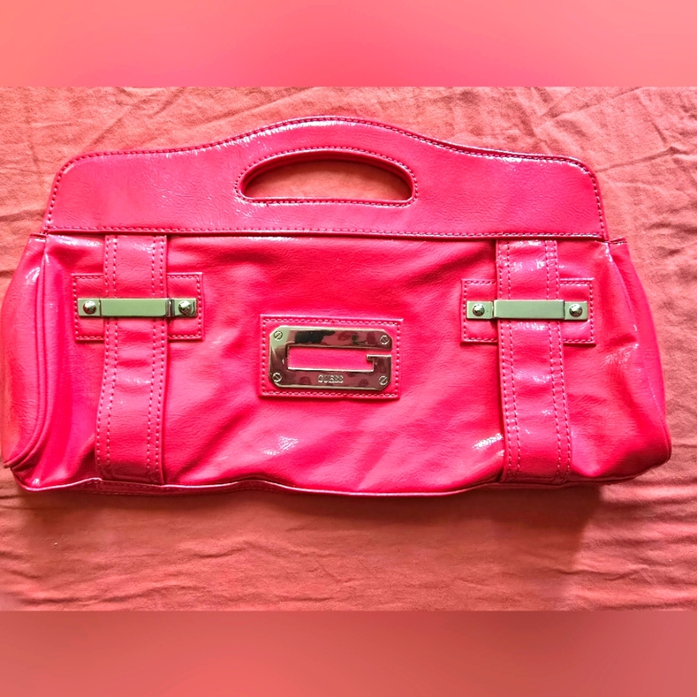 Guess Pink Clutch with Metallic Accents